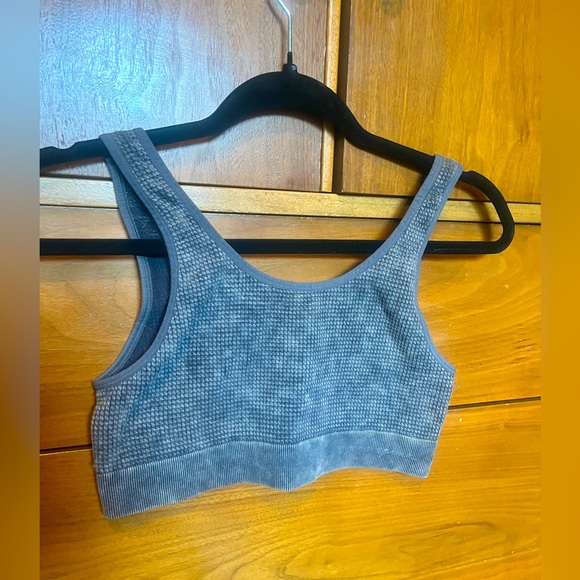 PINK Victoria’s Secret taupe dark gray textured stretchy bralette sports bra • M - Picture 1 of 10